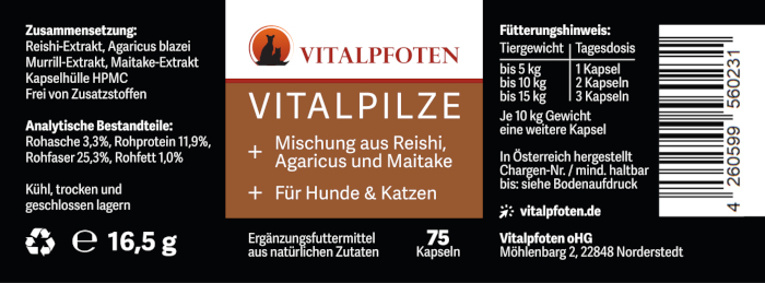 Label Vitalpilze Vitalpilze