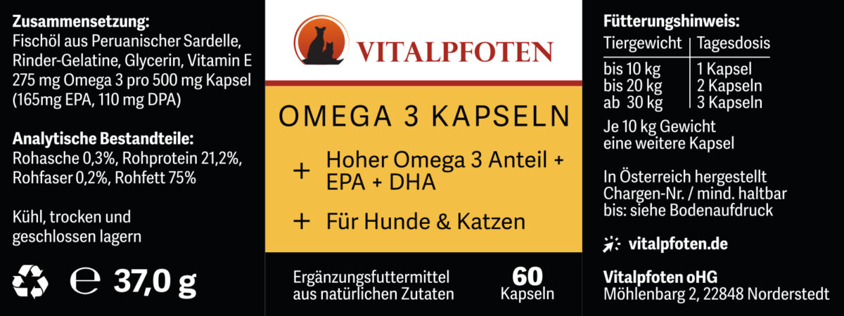 Omega 3 kapseln Hund katze